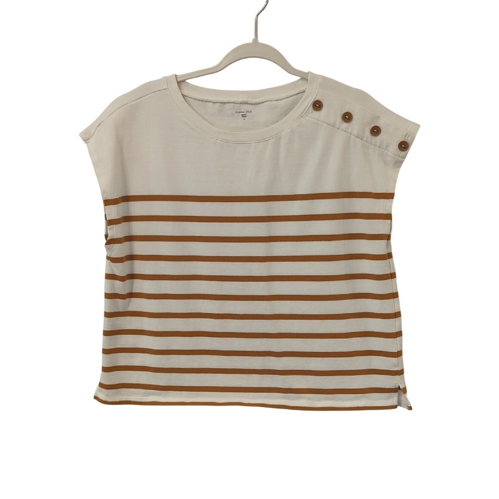 Garnet Hill Vintage Knit Relaxed Tee 100% Organic Cotton size Large
